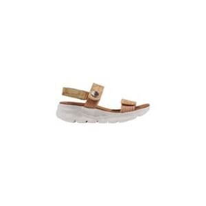 Kids Tan Leather Strap Sandals with White Sole